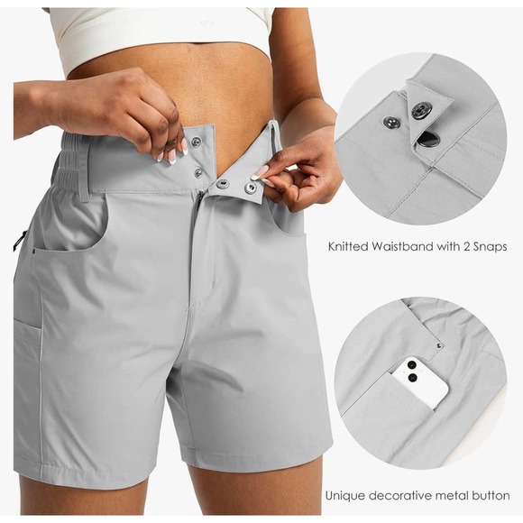 Viodia Women's 5" Hiking Golf Shorts with Pockets High Waist SZ XXL - Picture 3 of 9
